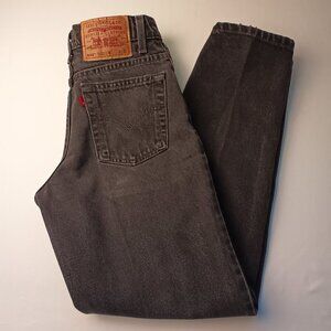 Women's Levi's 550 Denim Jeans Size 3 Jr Relaxed Fit Tapered Leg Charcoal Color